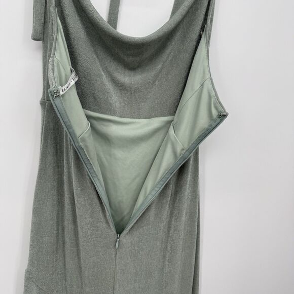 Saints & Secrets Green Formal Halter Long Dress Cowl Neckline Size Small - Picture 9 of 12